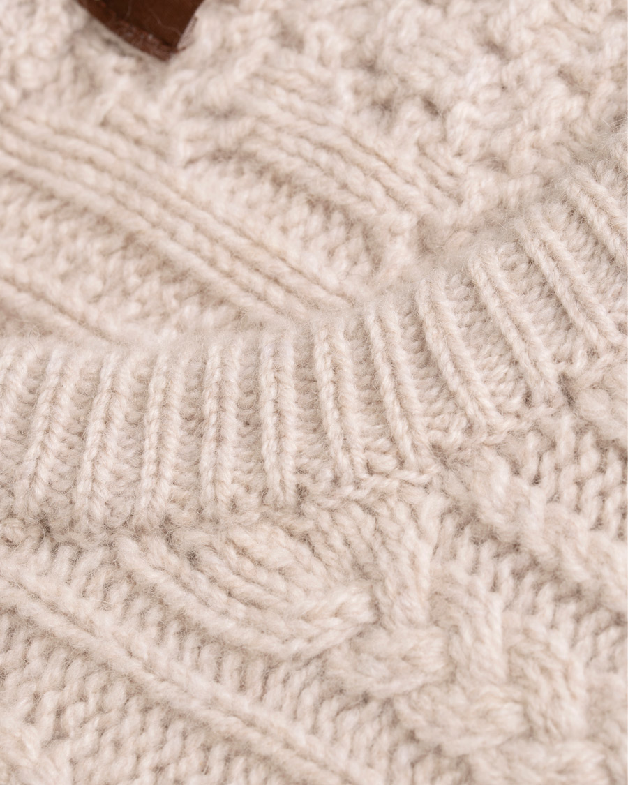 Herr | Tröjor | Morris Heritage | Cable Knitted Cashmere O-Neck Off White