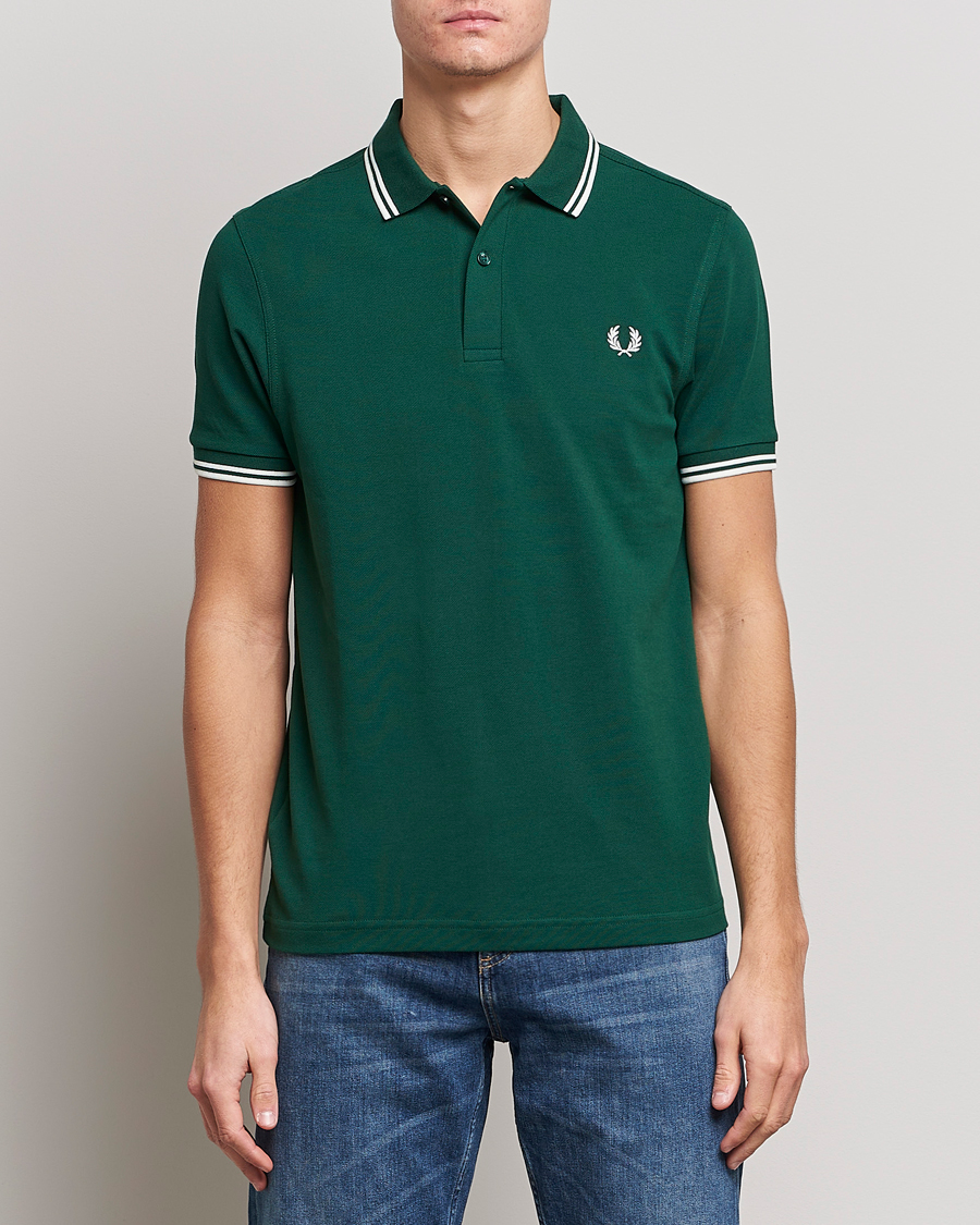 Herr |  | Fred Perry | Twin Tipped Polo Shirt Ivy/Snow White