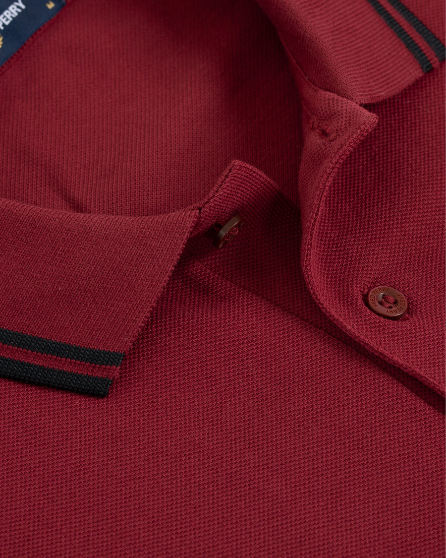 Herr | Tröjor | Fred Perry | Slim Fit Long Sleeve Polo Twin Tip Wine Red