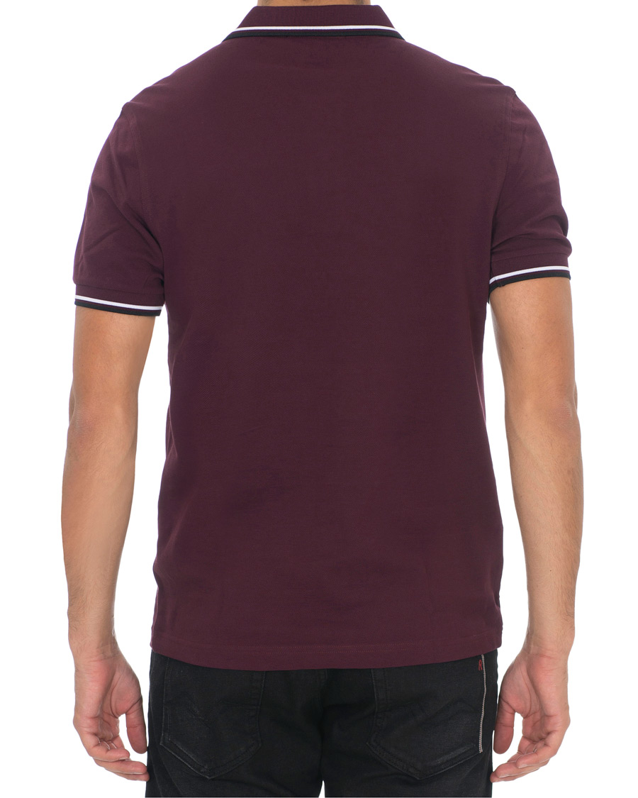 Herr | Pikéer | Fred Perry | Slim Fit Polo Twin Tip Wine Red/White