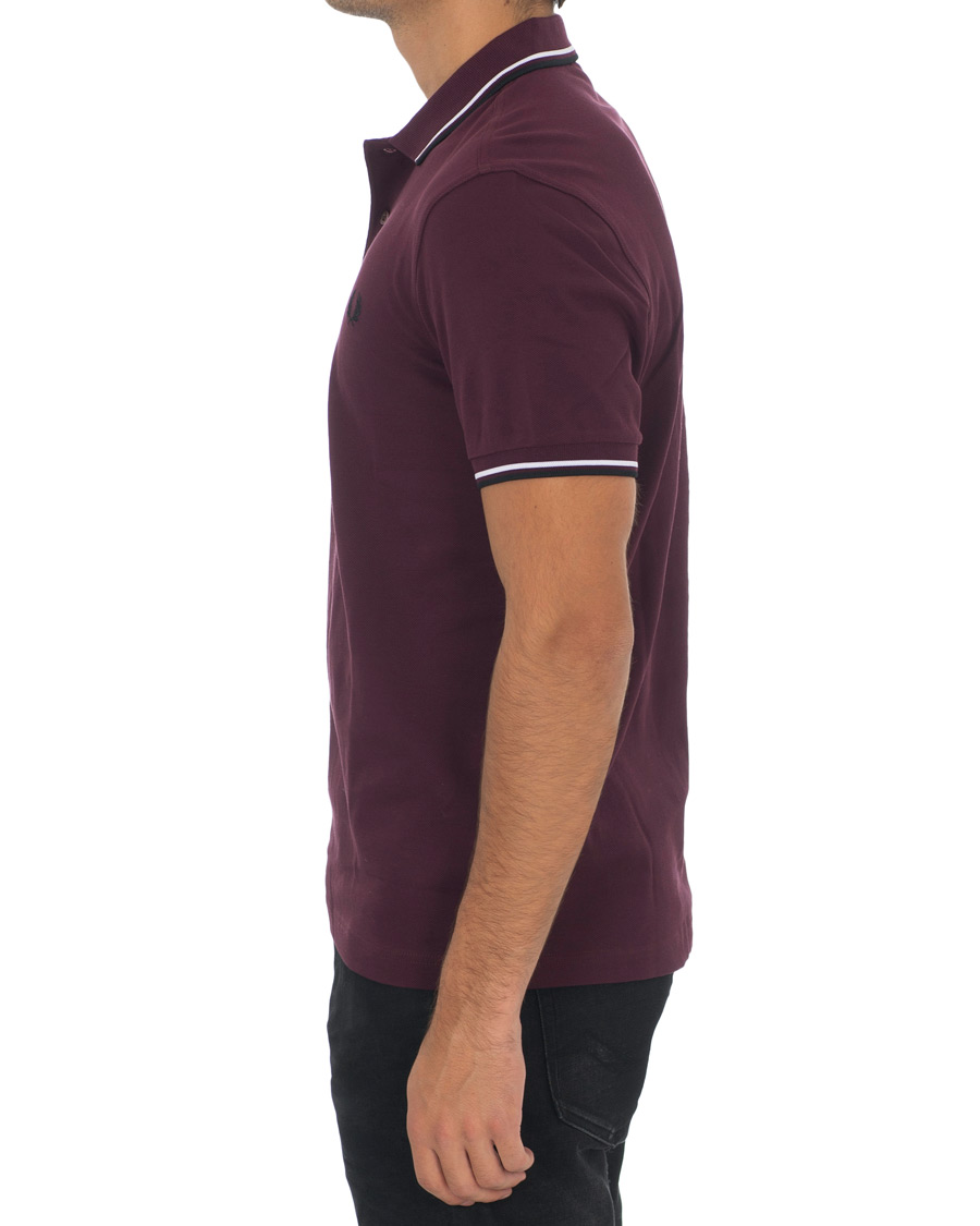 Herr | Pikéer | Fred Perry | Slim Fit Polo Twin Tip Wine Red/White