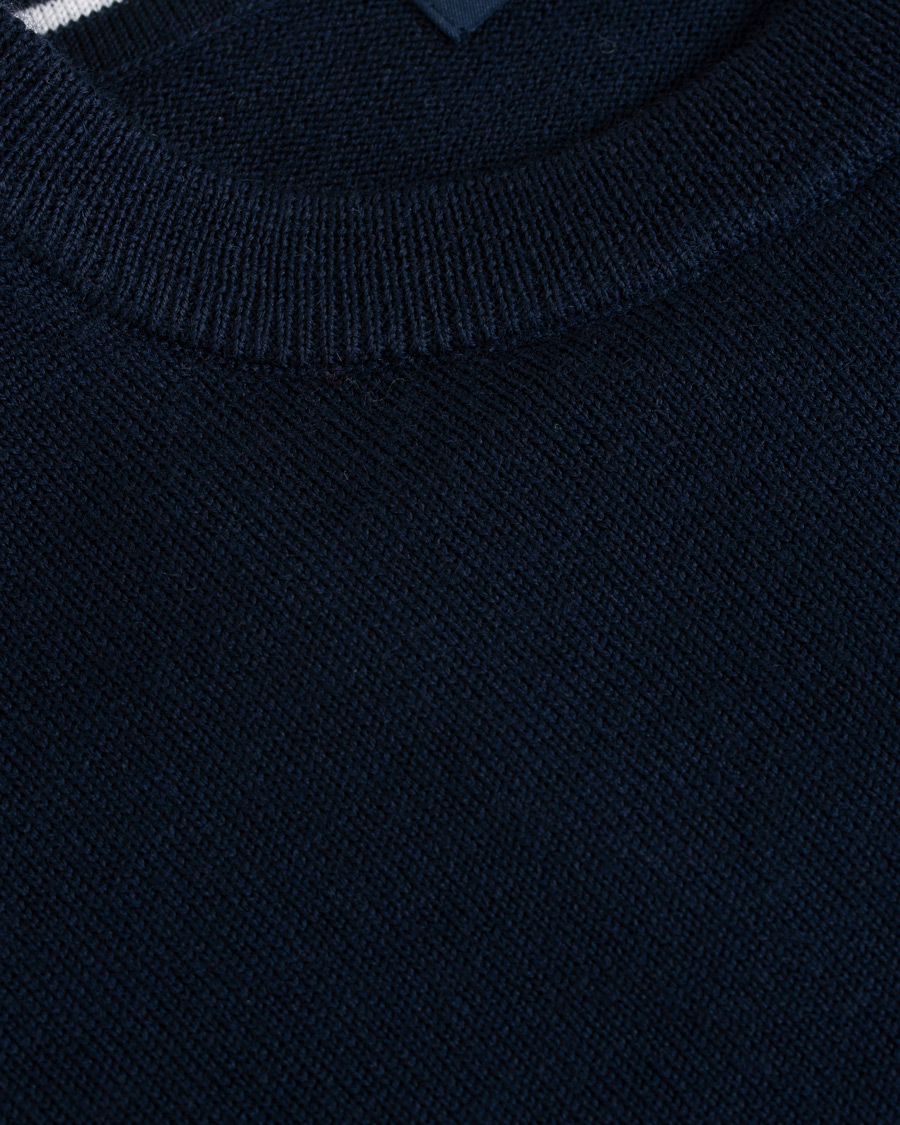 Herr | Tröjor | Fred Perry | Merino Wool Crew Neck Pullover Carbon Blue