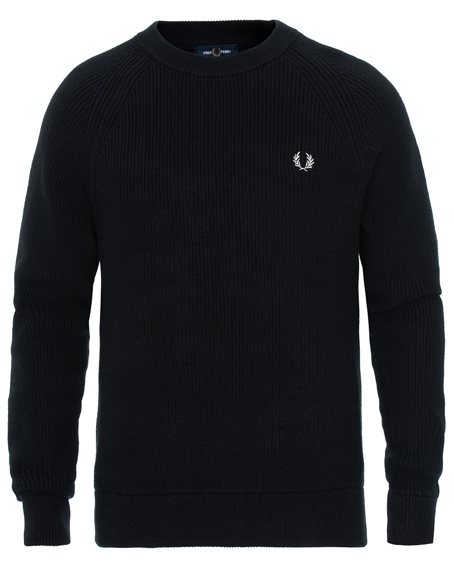 Herr | Tröjor | Fred Perry | Ribbed Crew Neck Jumper Black
