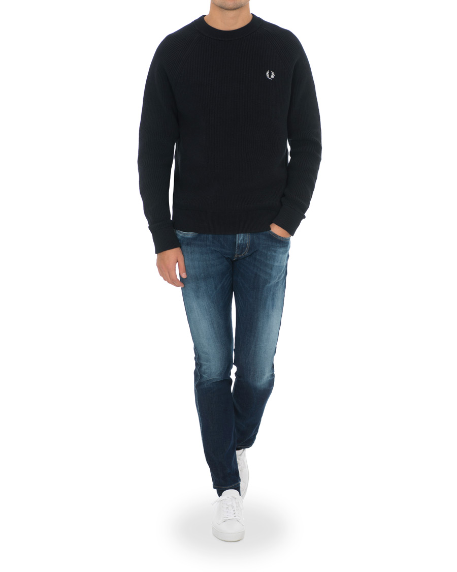 Herr | Tröjor | Fred Perry | Ribbed Crew Neck Jumper Black