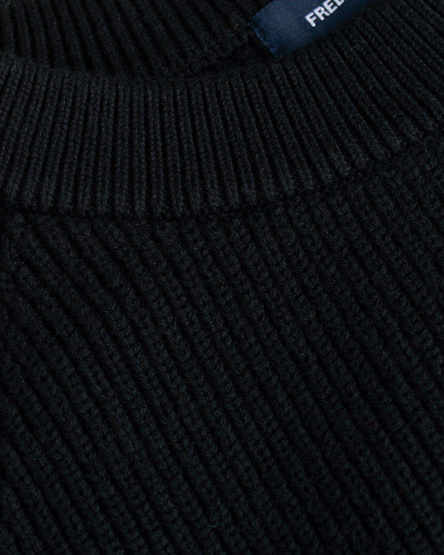 Herr | Tröjor | Fred Perry | Ribbed Crew Neck Jumper Black