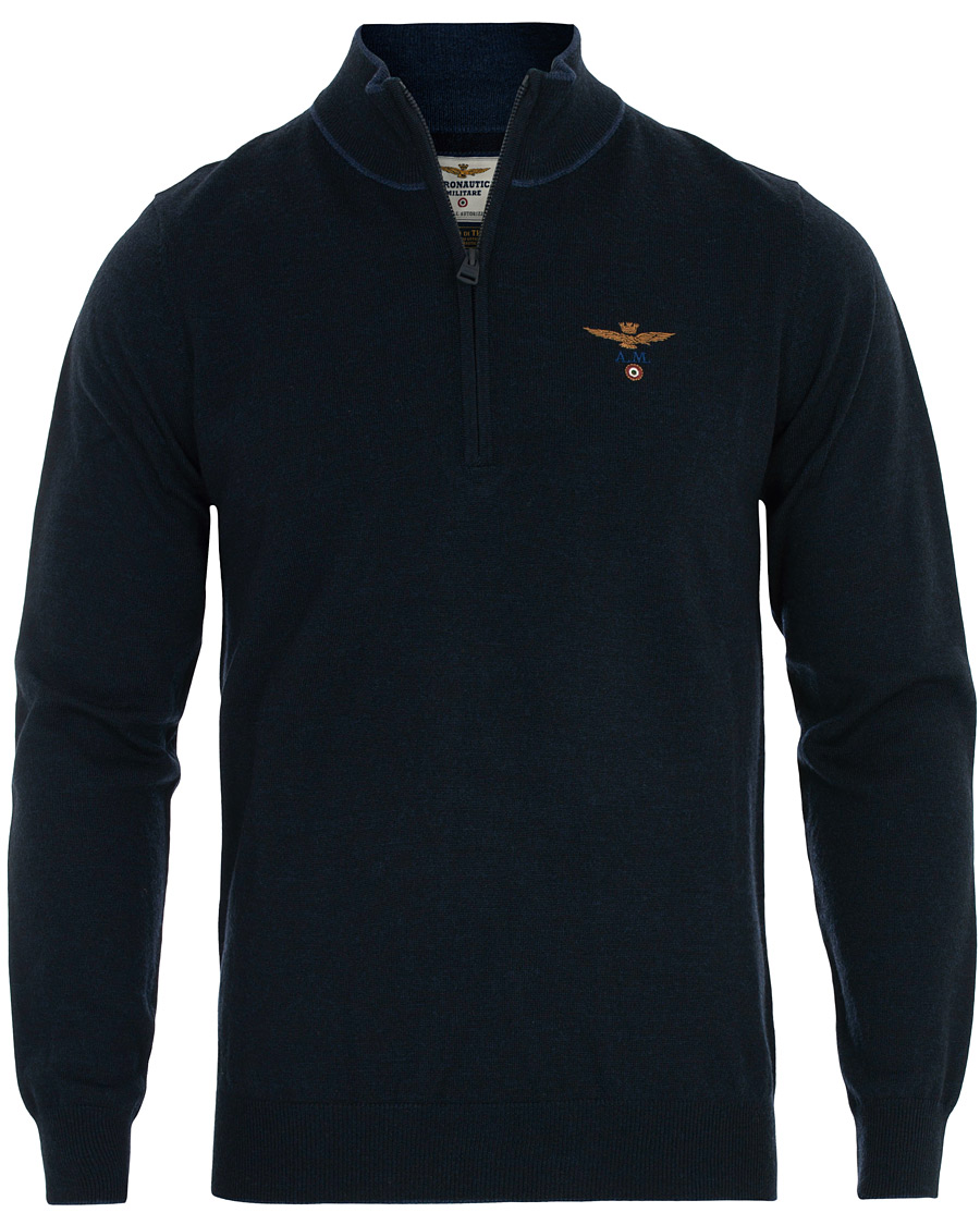 Herr | Tröjor | Aeronautica Militare | MA1188 Merino Half Zip Navy