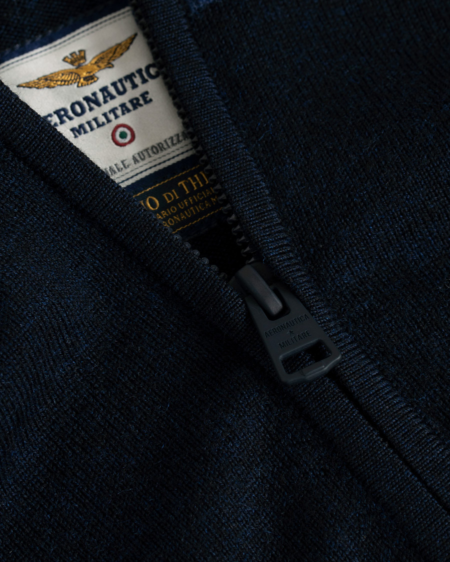 Herr | Tröjor | Aeronautica Militare | MA1188 Merino Half Zip Navy
