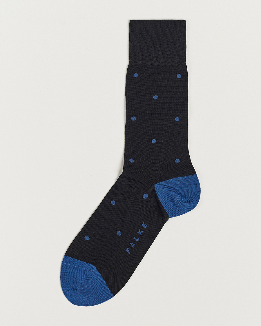 Herr | Underkläder | Falke | Cotton Dot Sock Black/Sapphire