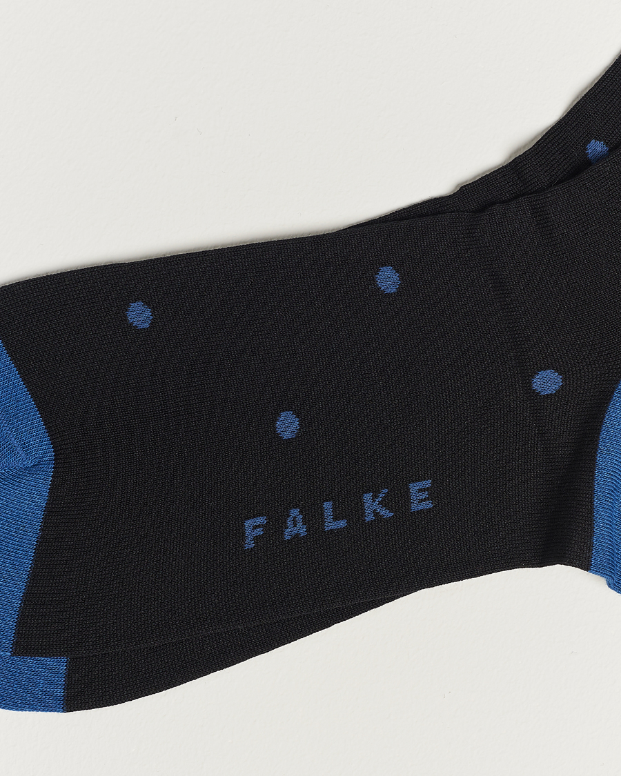 Herr | Underkläder | Falke | Cotton Dot Sock Black/Sapphire