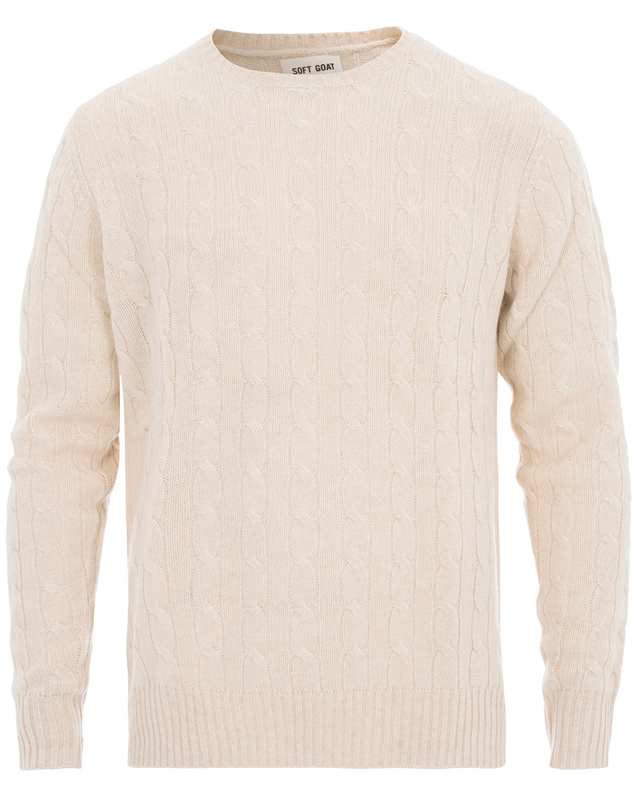 Herr | Tröjor | Soft Goat | Cashmere Cable Beige