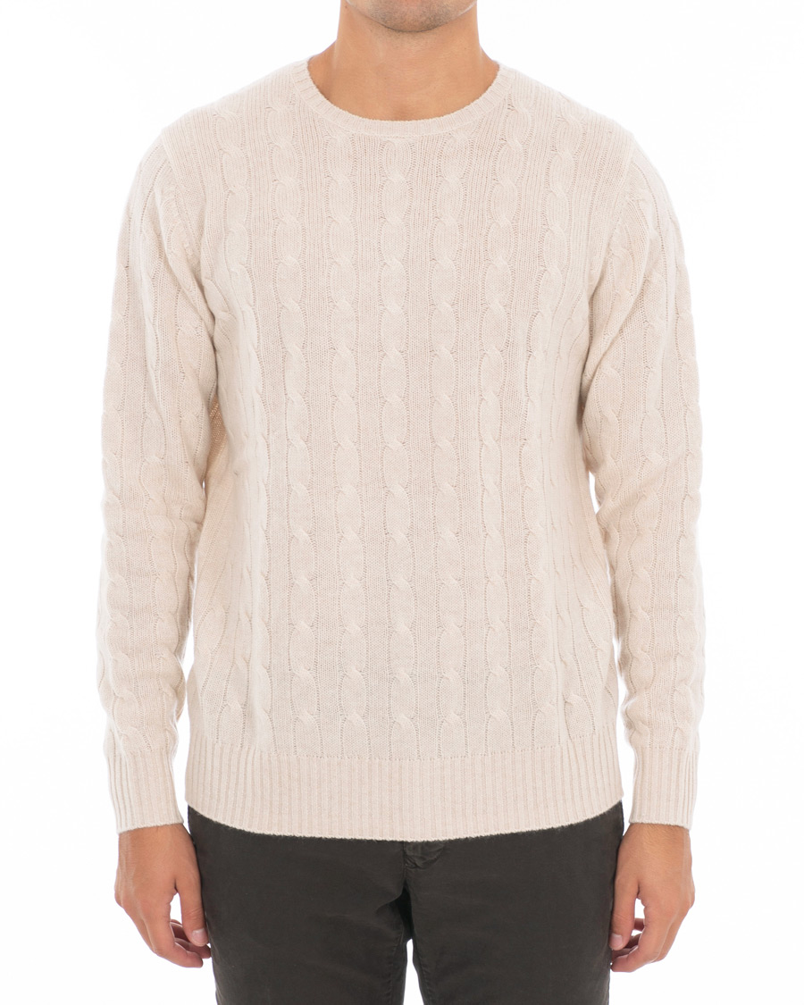 Herr | Tröjor | Soft Goat | Cashmere Cable Beige
