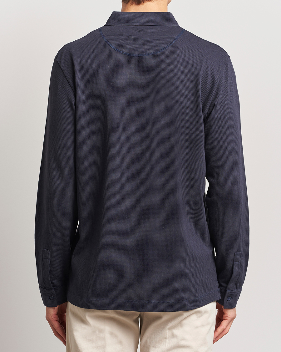 Herr | Pikéer | Sunspel | Long Sleeve Riviera Polo Shirt Navy