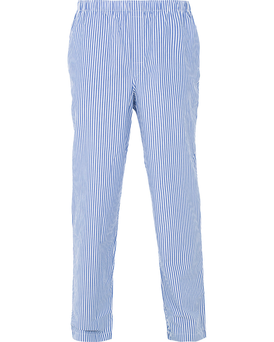 Sunspel Pyjama Trousers Blue/White Stripe | Herr - Care of Carl