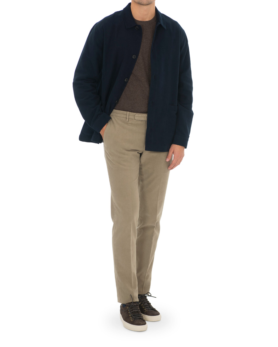 Herr | Skjortor | Sunspel | Twin Pocket Moleskin Jacket Navy