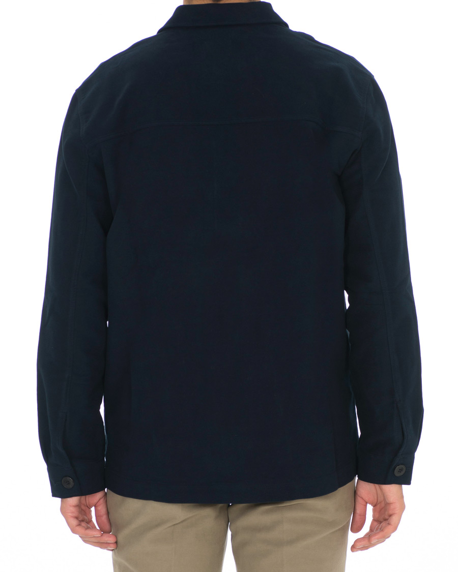 Herr | Skjortor | Sunspel | Twin Pocket Moleskin Jacket Navy