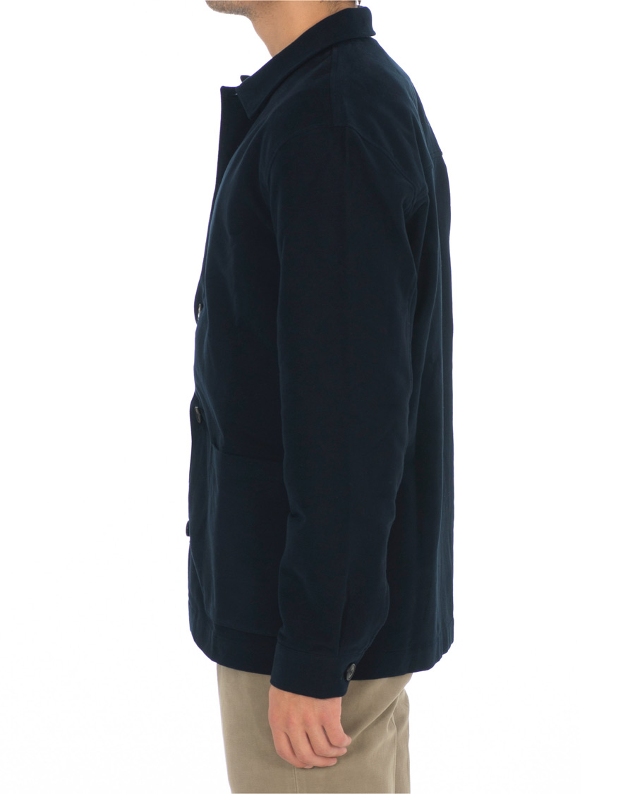 Herr | Skjortor | Sunspel | Twin Pocket Moleskin Jacket Navy