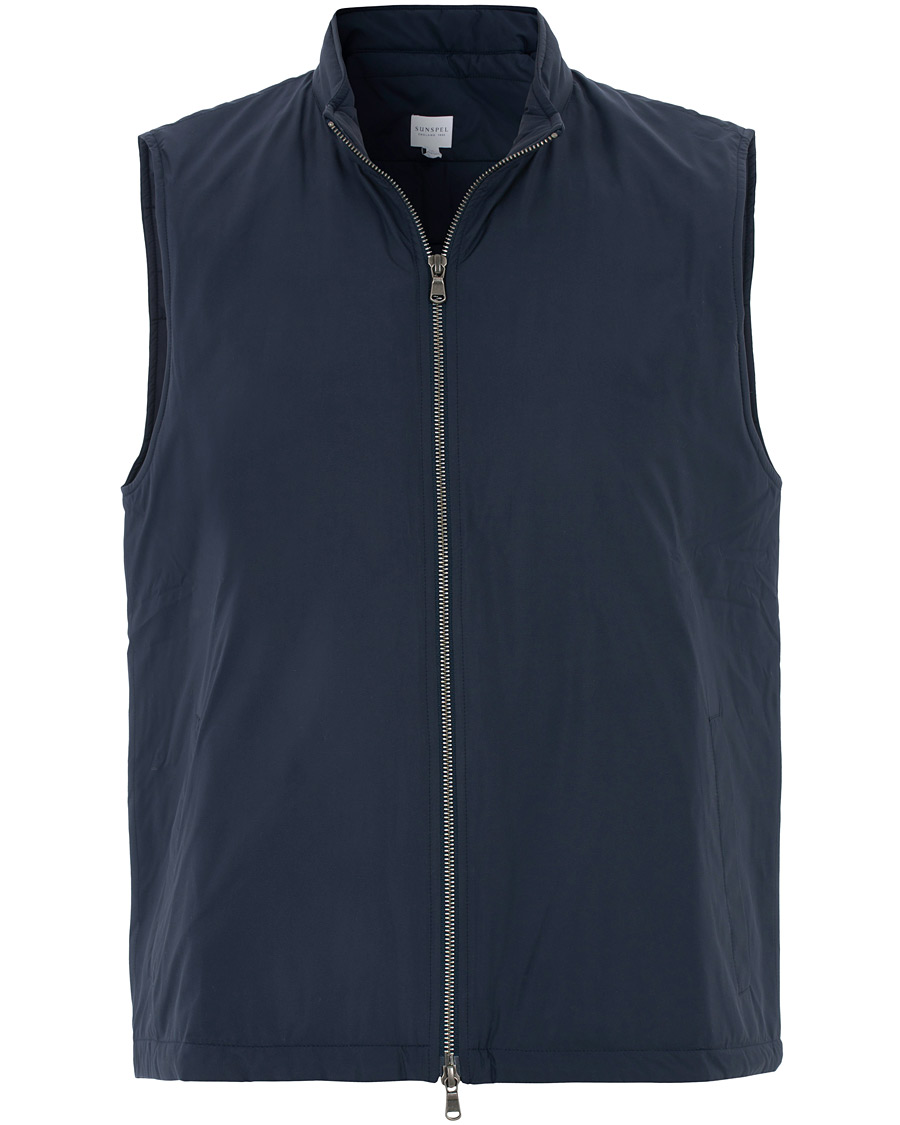 Herr | Jackor | Sunspel | Padded Full Zip Gilet Navy