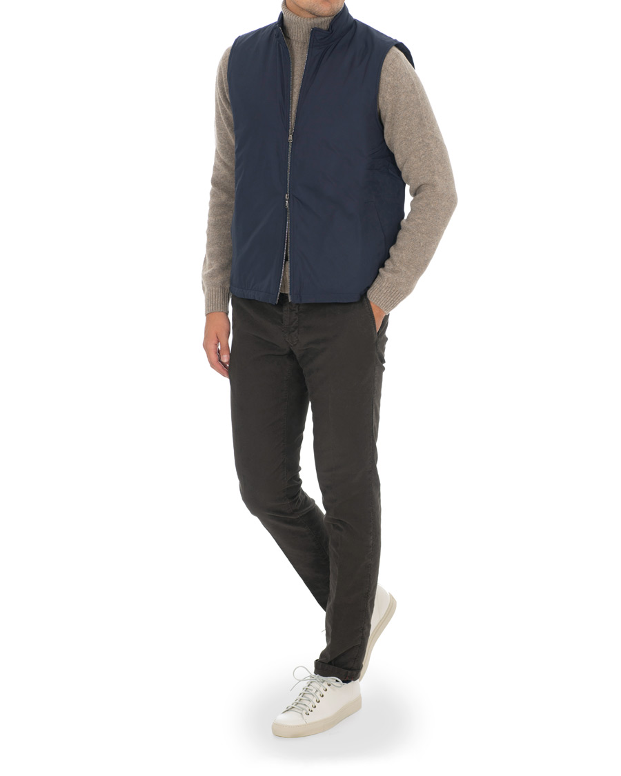 Herr | Jackor | Sunspel | Padded Full Zip Gilet Navy