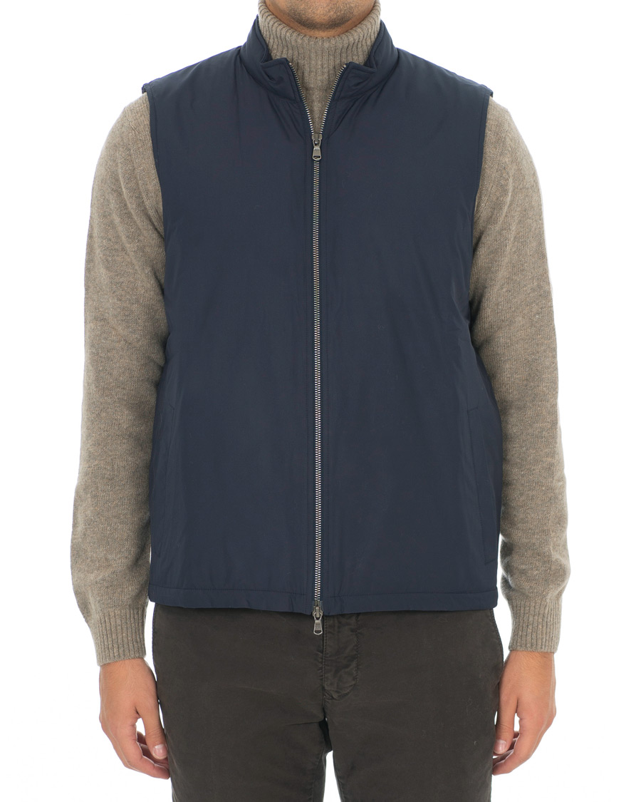 Herr | Jackor | Sunspel | Padded Full Zip Gilet Navy