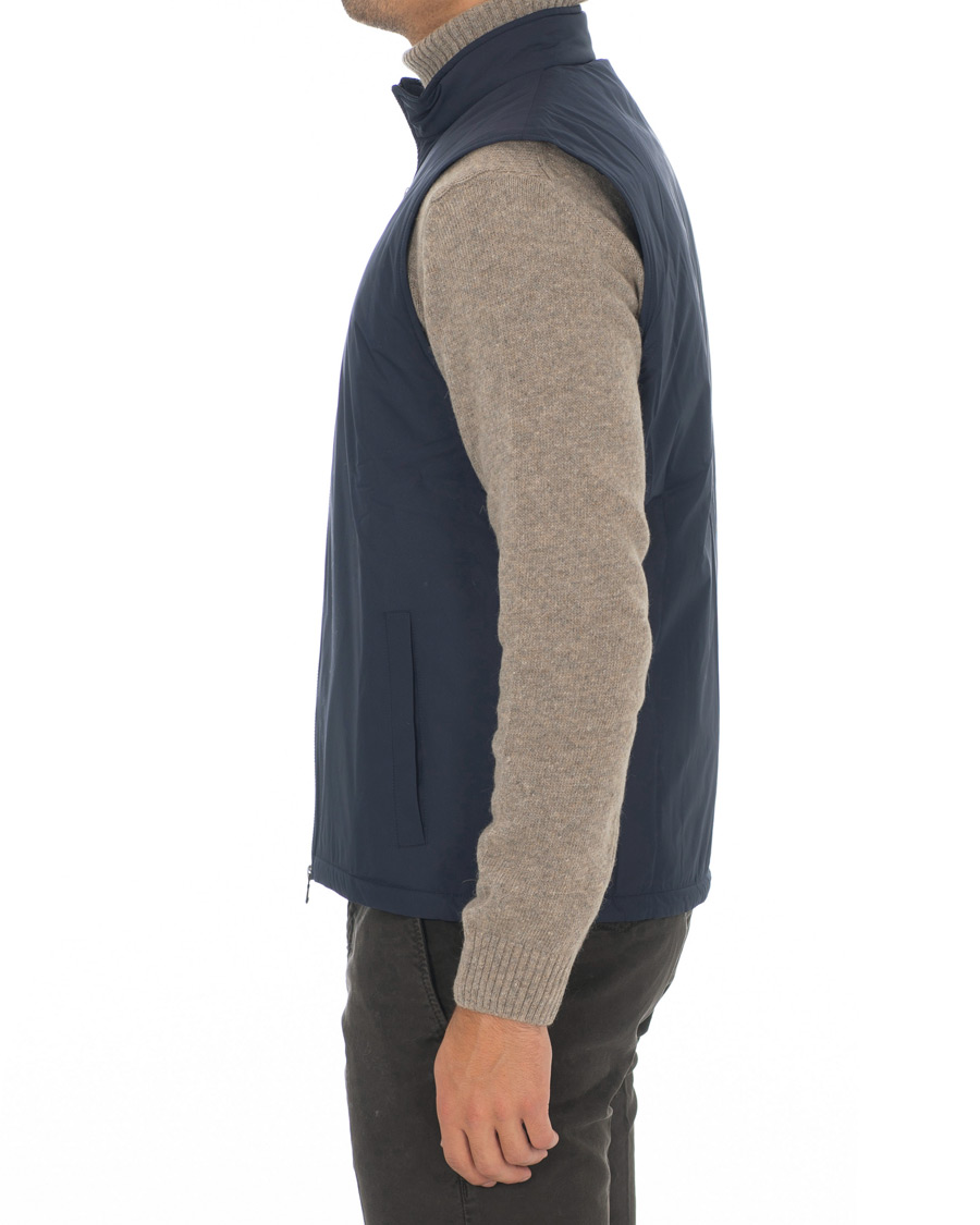 Herr | Jackor | Sunspel | Padded Full Zip Gilet Navy
