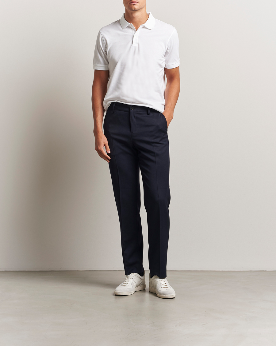 Herr | Pikéer | Sunspel | Short Sleeve Pique Polo White