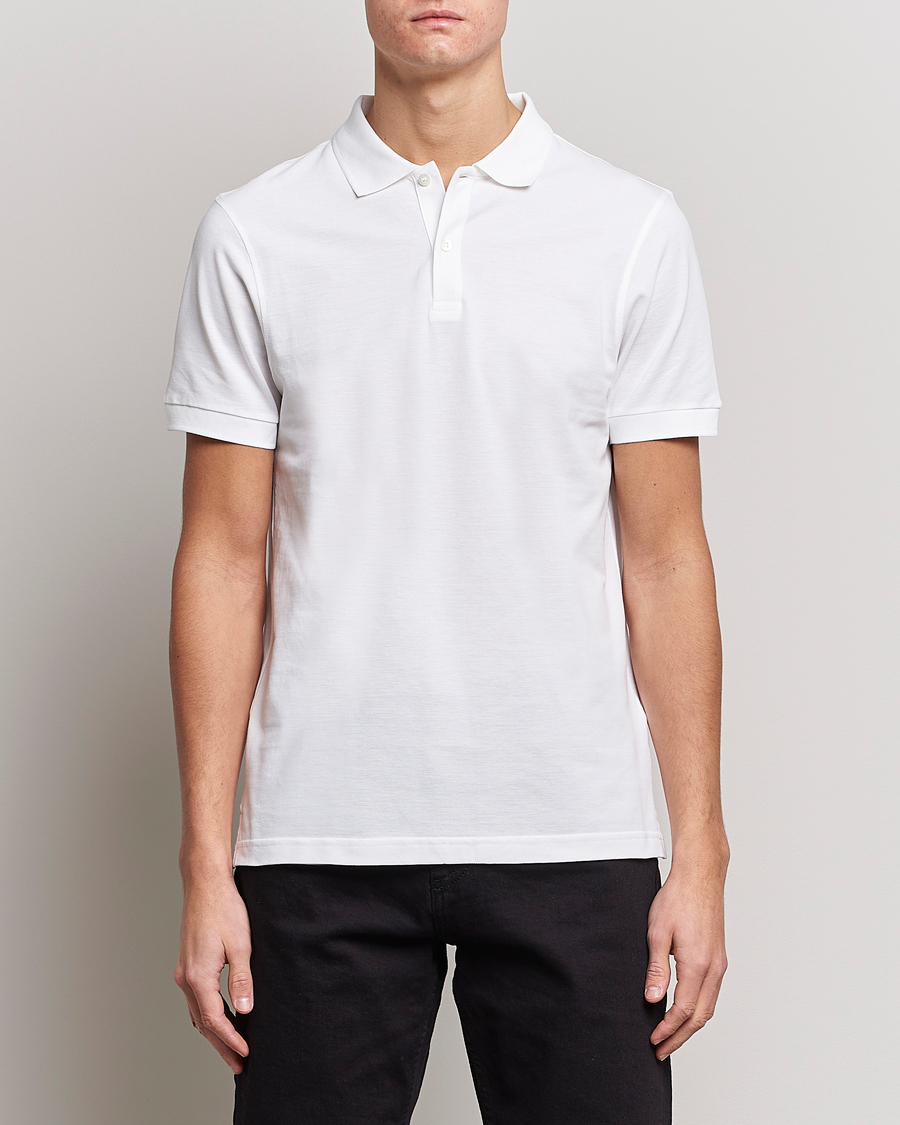 Herr | Best of British | Sunspel | Short Sleeve Pique Polo White