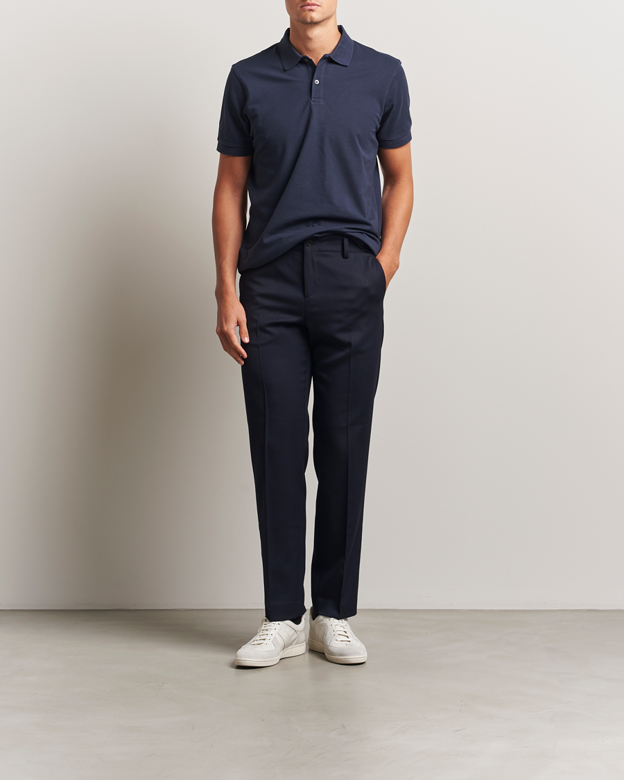 Herr | Pikéer | Sunspel | Short Sleeve Pique Polo Navy