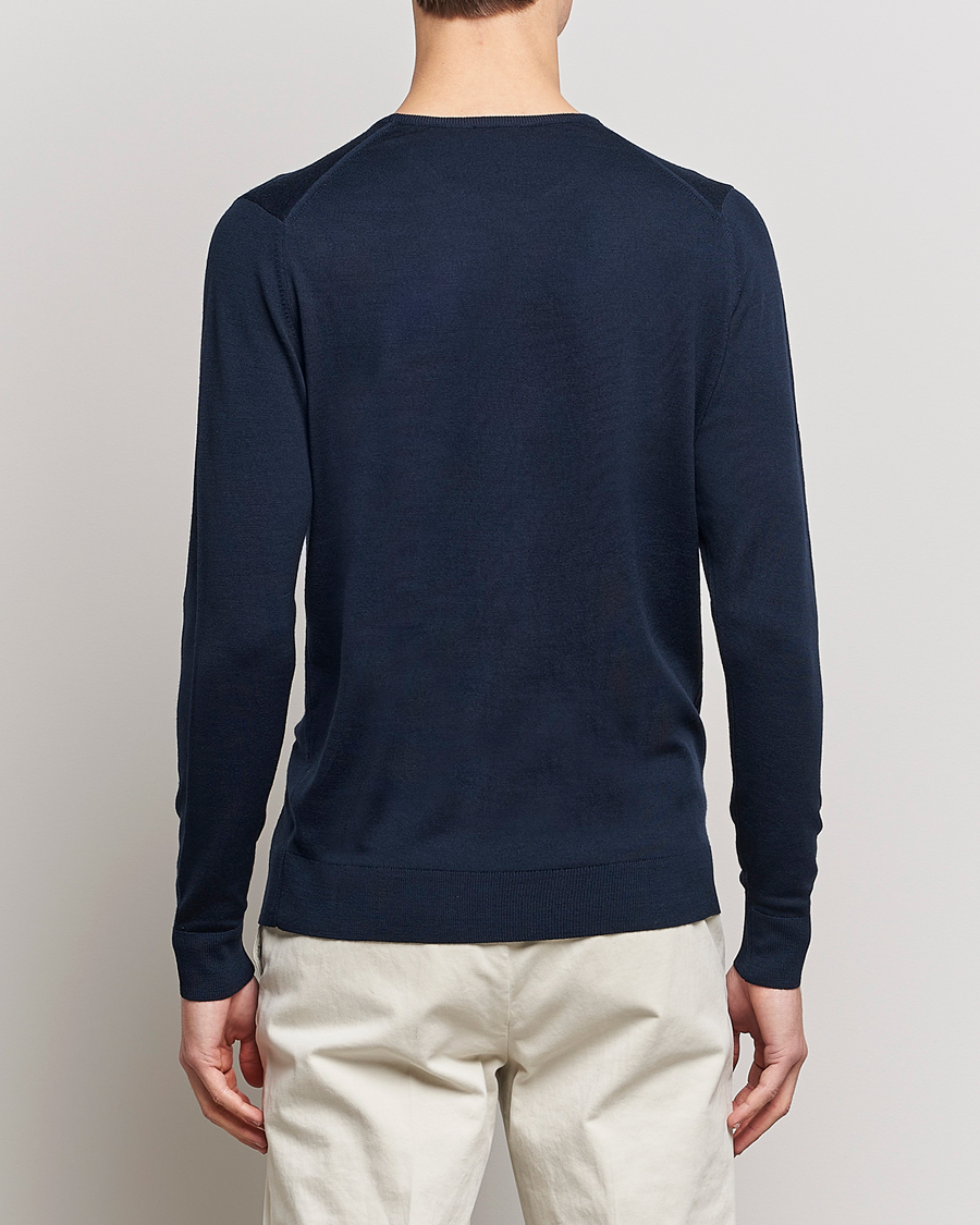 Herr | Tröjor | Sunspel | Crew Neck Jumper Light Navy