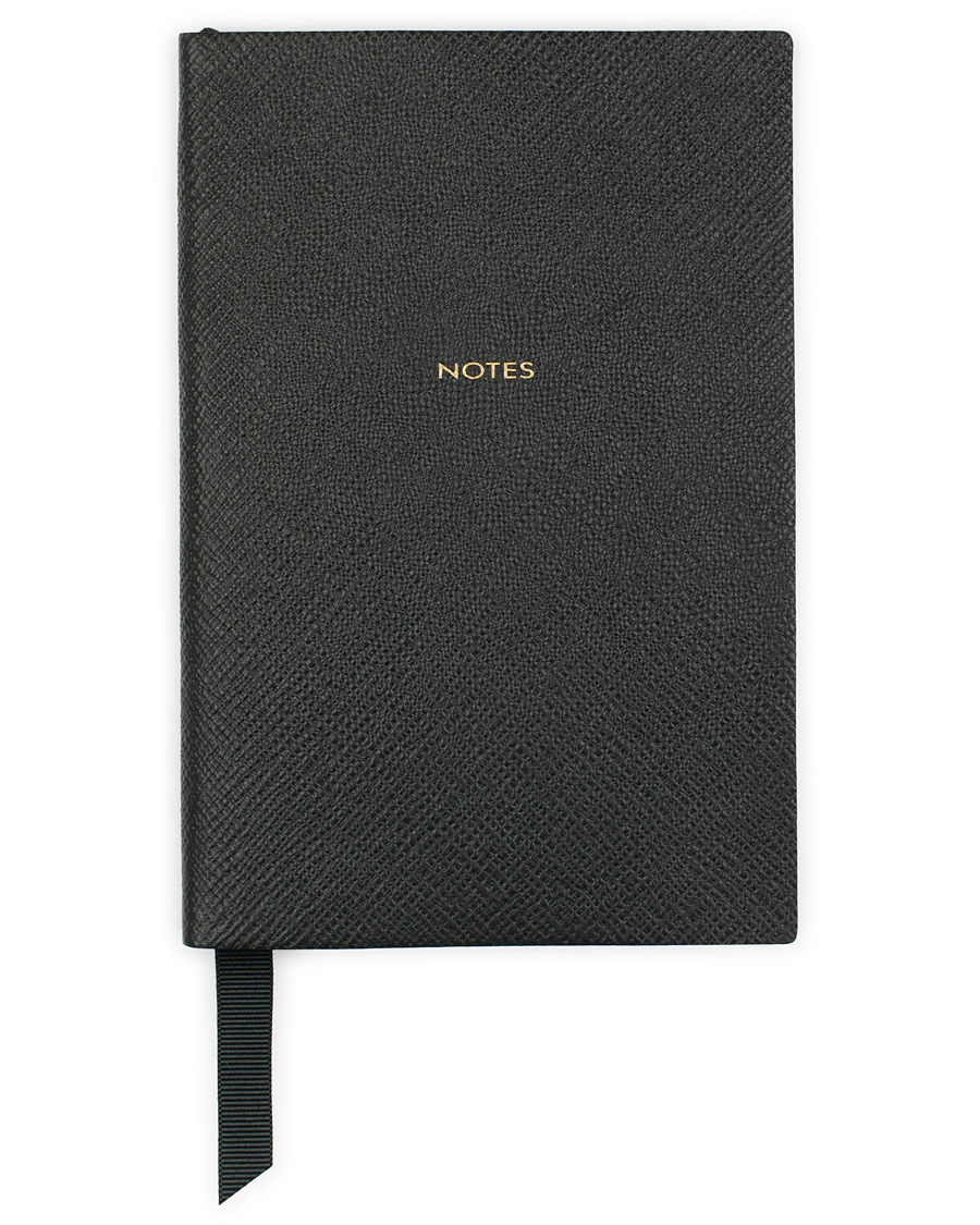 Herr | Smythson Panama Notebook Black Notes | Smythson | Panama Notebook Black Notes