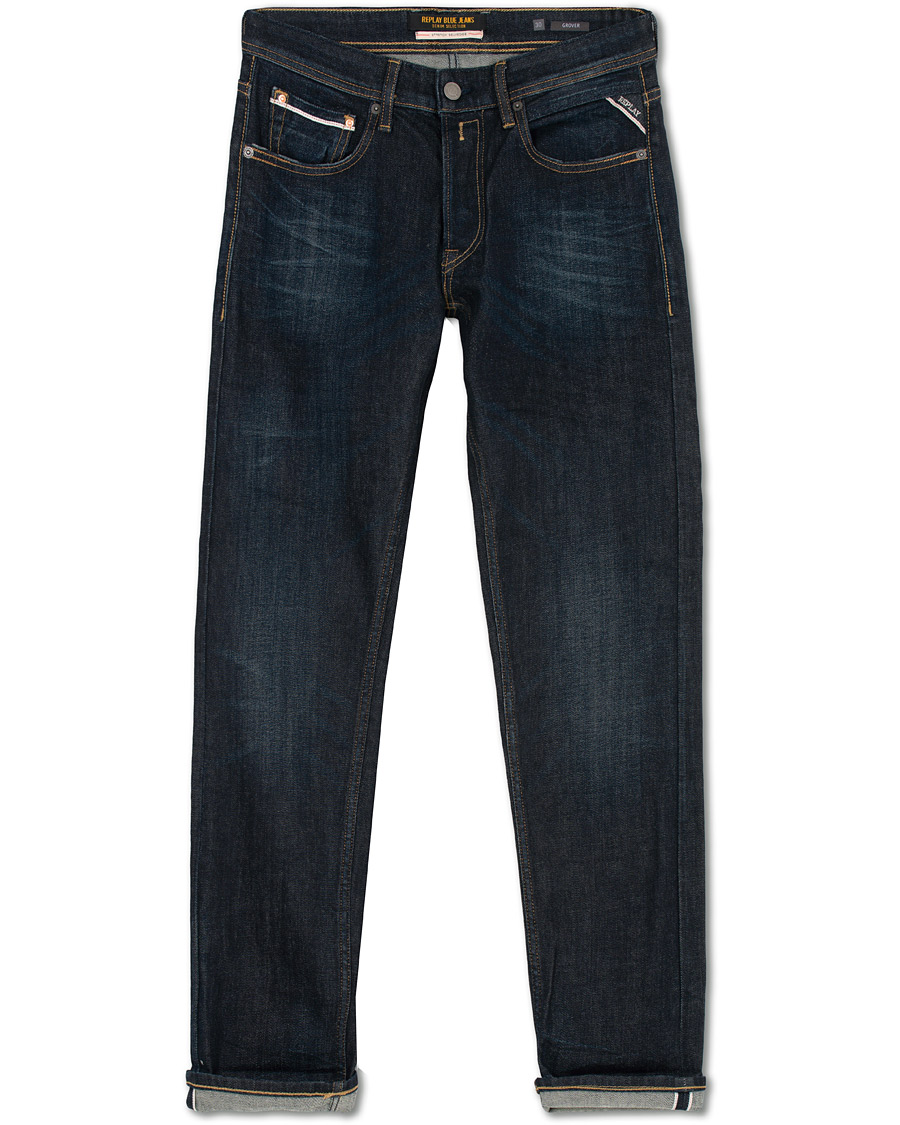 Herr | Jeans | Replay | Groover Stretch Selvedge Jeans Dark Blue