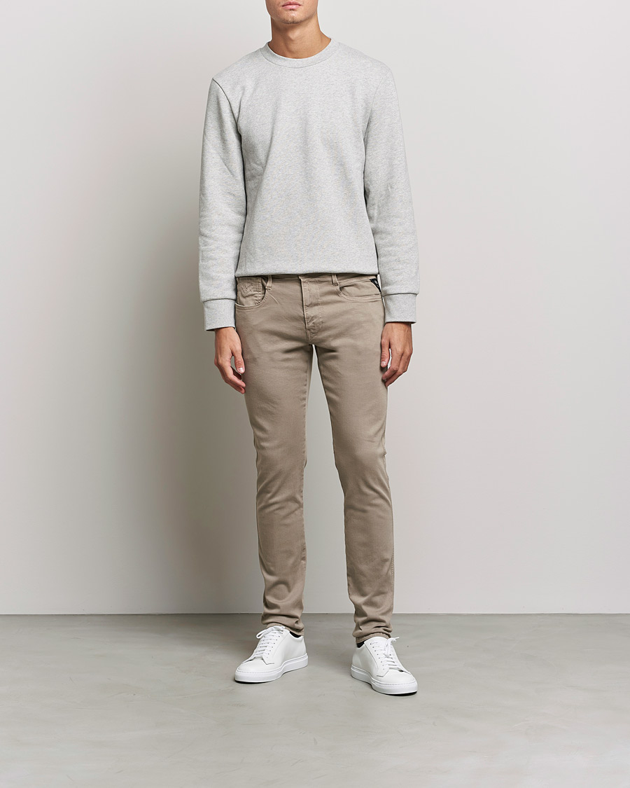 Herr | Byxor | Replay | Anbass Hyperflex X.Lite 5-Pocket Pants Sand