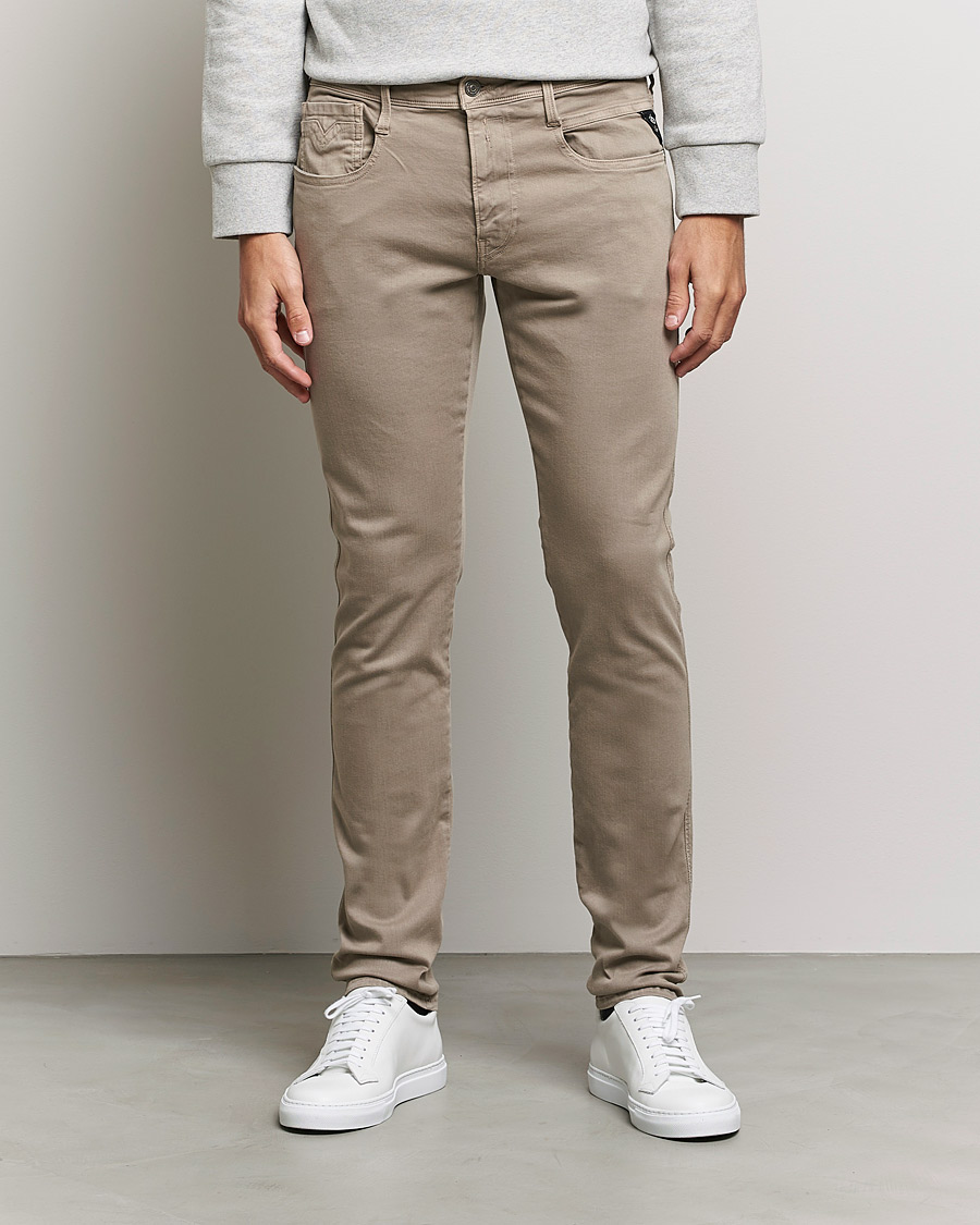 Herr | Byxor | Replay | Anbass Hyperflex X.Lite 5-Pocket Pants Sand