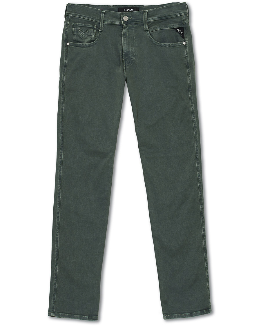 Herr | Byxor | Replay | Anbass Hyperflex 5-Pocket Trousers Green
