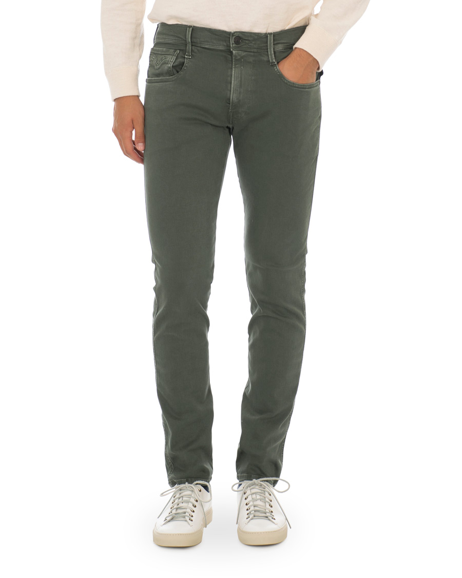 Herr | Byxor | Replay | Anbass Hyperflex 5-Pocket Trousers Green
