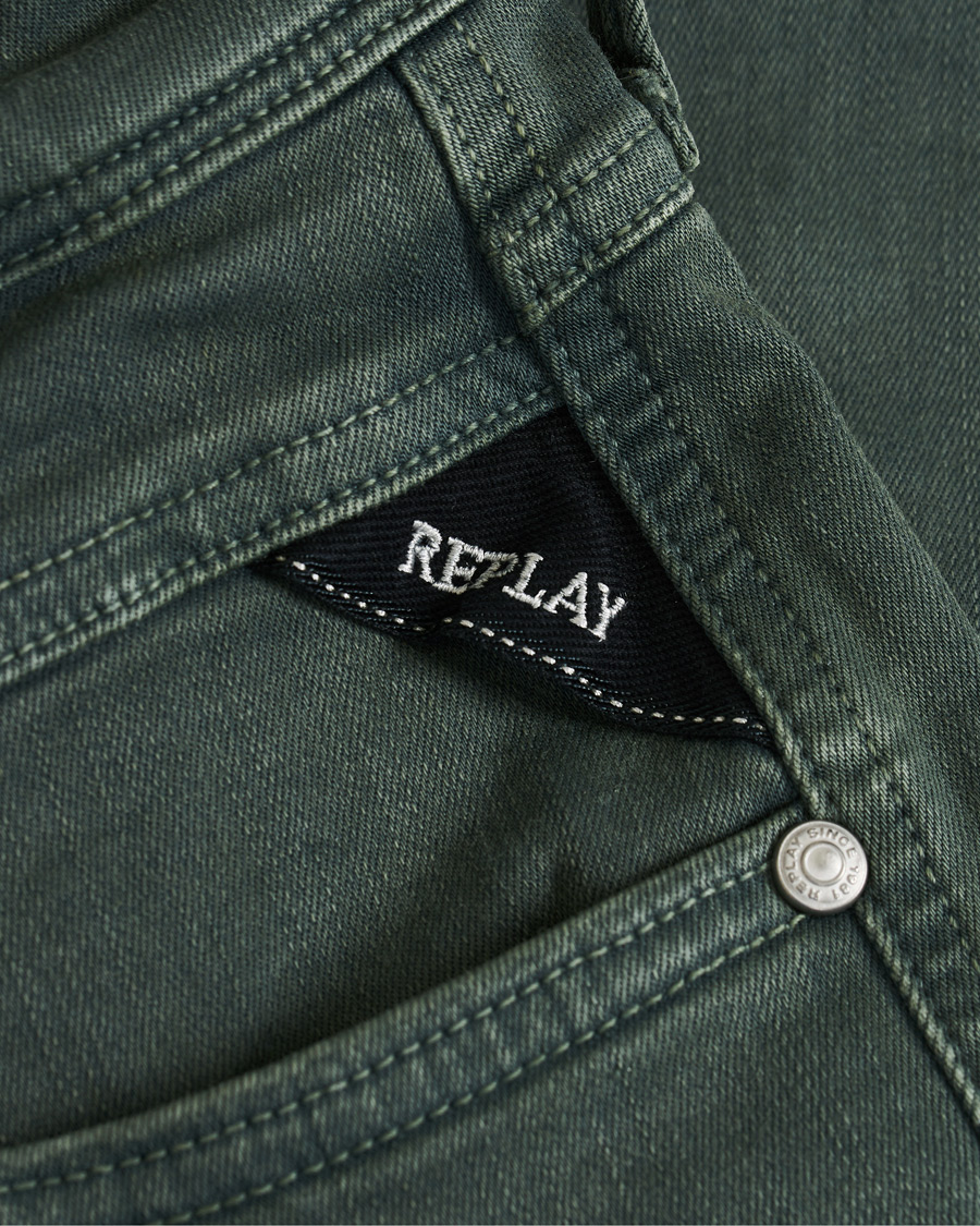Herr | Byxor | Replay | Anbass Hyperflex 5-Pocket Trousers Green