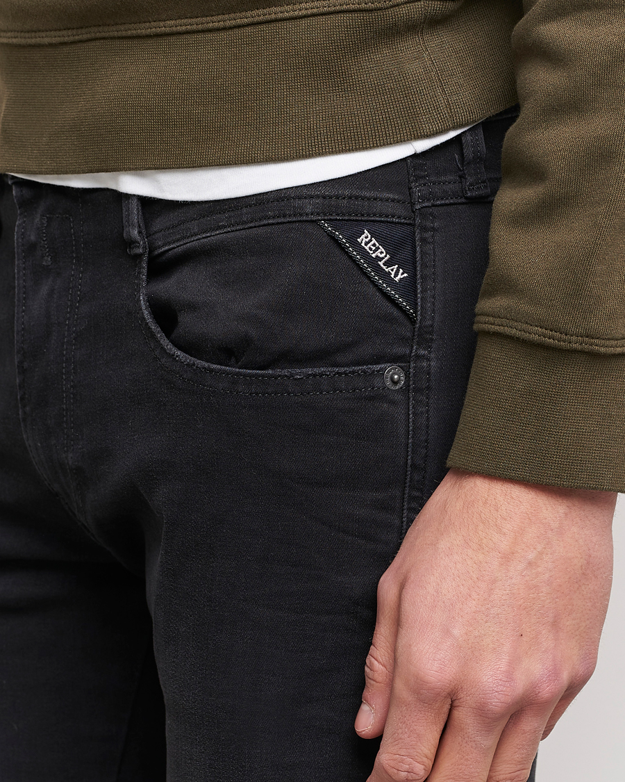 Herr | Jeans | Replay | Anbass Hyperflex Re-Used Jeans Washed Black