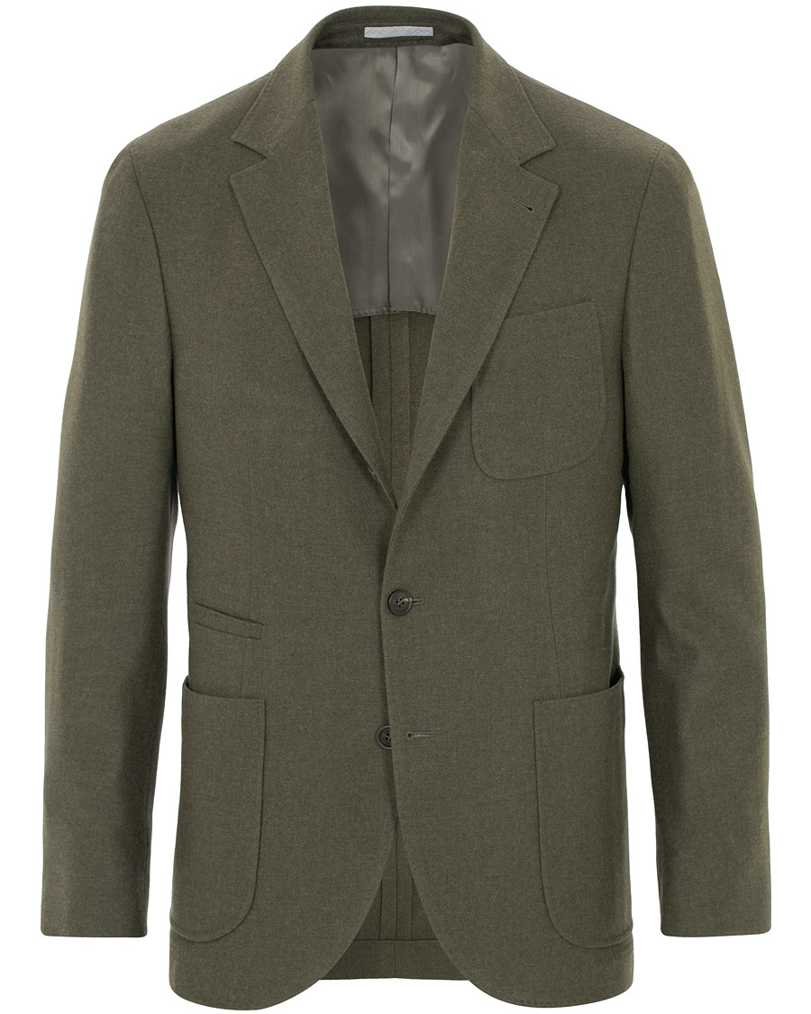 Herr | Kavajer | Brunello Cucinelli | Cashmere Blend Patch Pocket Blazer Green