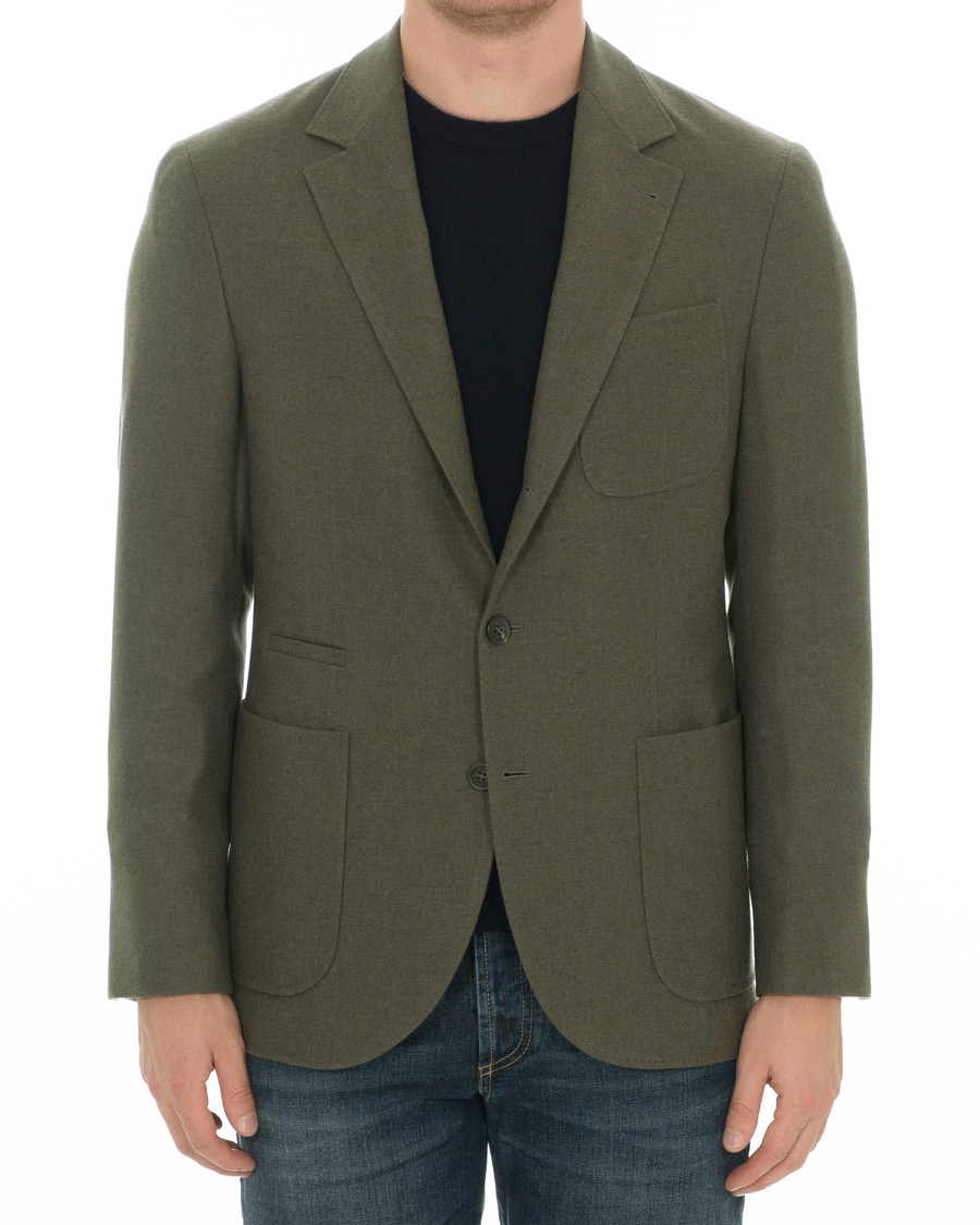 Herr | Kavajer | Brunello Cucinelli | Cashmere Blend Patch Pocket Blazer Green