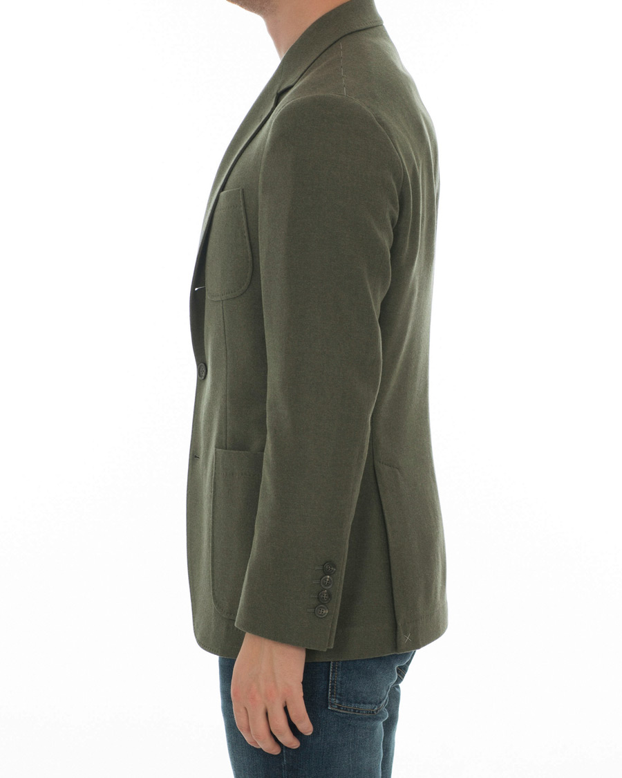 Herr | Kavajer | Brunello Cucinelli | Cashmere Blend Patch Pocket Blazer Green