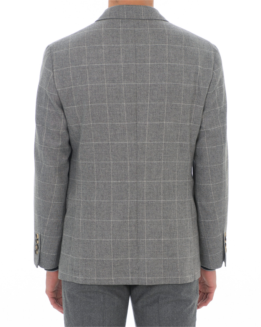 Herr | Kavajer | Brunello Cucinelli | Windowpane Check Blazer Light Grey