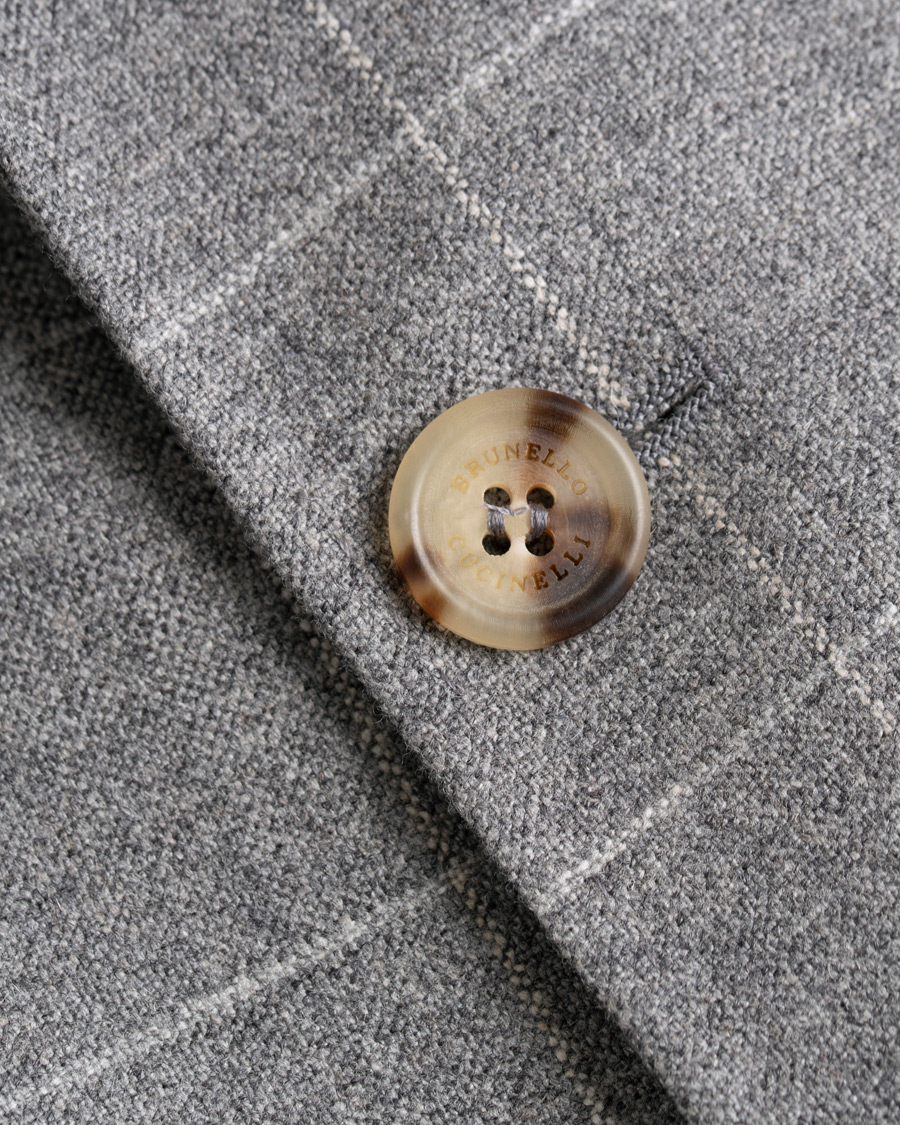Herr | Kavajer | Brunello Cucinelli | Windowpane Check Blazer Light Grey