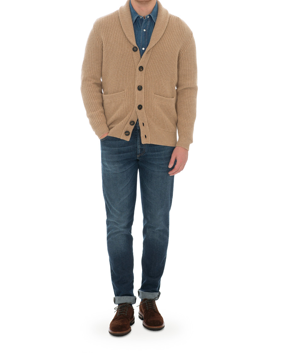 Herr | Tröjor | Brunello Cucinelli | Cashmere Blend Shawl Collar Cardigan Camel