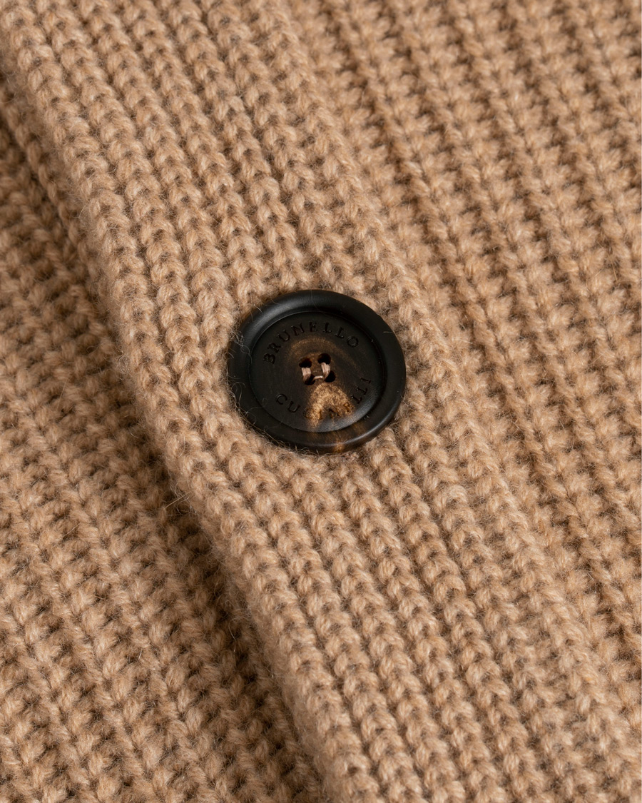 Herr | Tröjor | Brunello Cucinelli | Cashmere Blend Shawl Collar Cardigan Camel