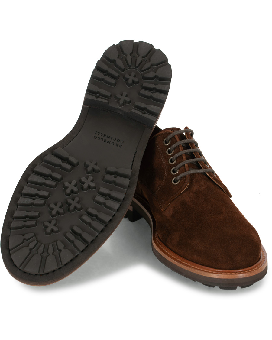 Herr | Brunello Cucinelli Plain Toe Derby Brown Suede | Brunello Cucinelli | Plain Toe Derby Brown Suede