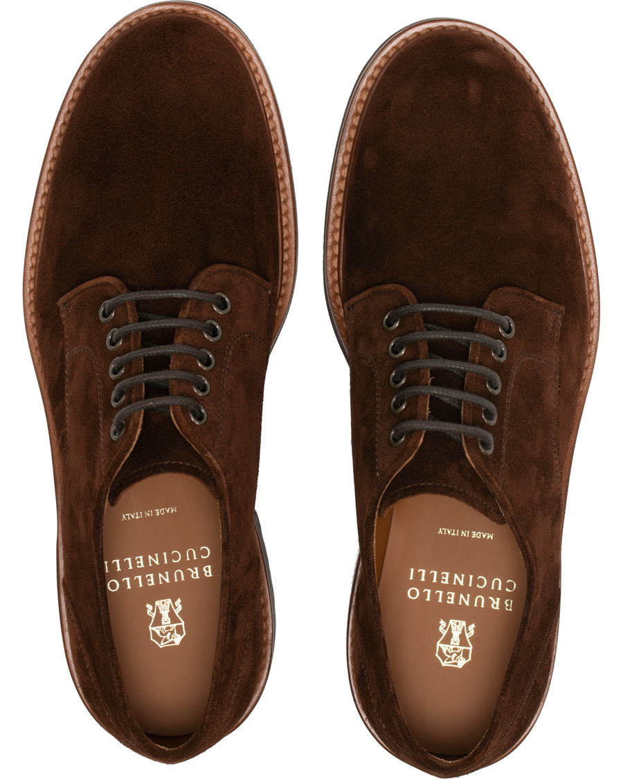 Herr | Brunello Cucinelli Plain Toe Derby Brown Suede | Brunello Cucinelli | Plain Toe Derby Brown Suede
