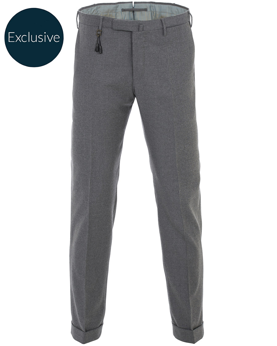 Herr | Byxor | Incotex | Slim Fit Flannel Trousers Light Grey