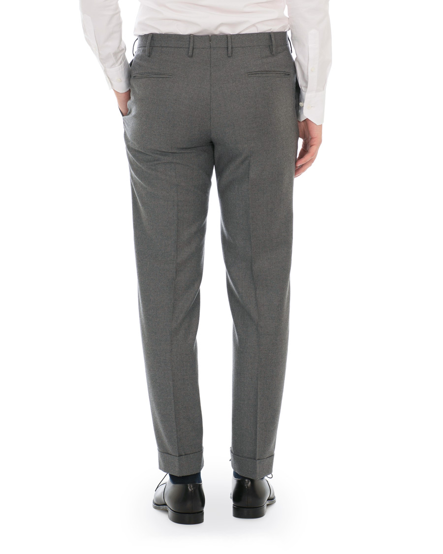 Herr | Byxor | Incotex | Slim Fit Flannel Trousers Light Grey
