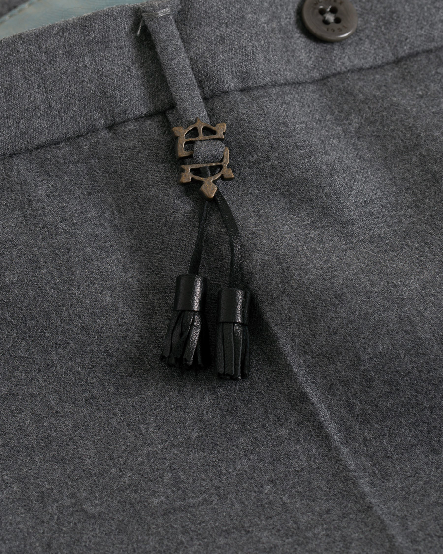 Herr | Byxor | Incotex | Slim Fit Flannel Trousers Light Grey