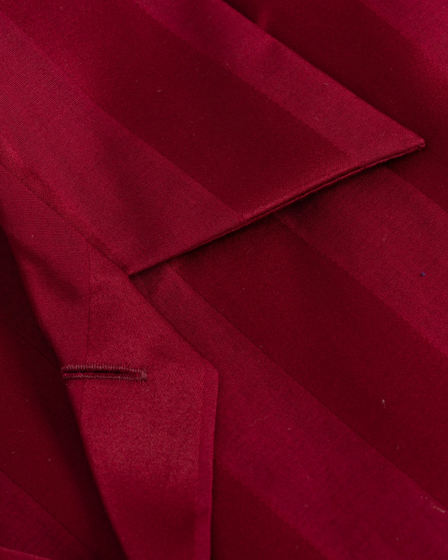 Herr | Pyjamas & Morgonrockar | Derek Rose | Cotton Satin Striped Pyjama Set Wine Red