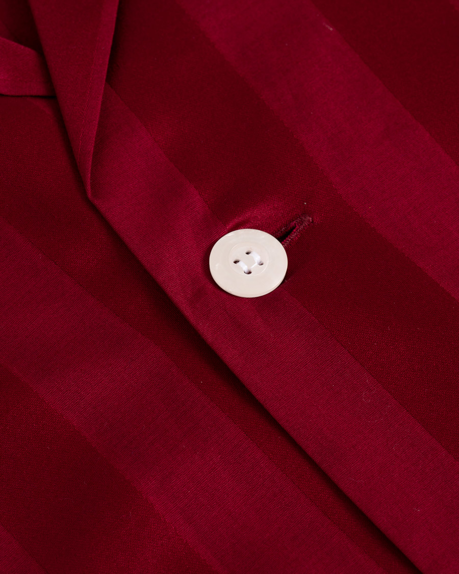 Herr | Pyjamas & Morgonrockar | Derek Rose | Cotton Satin Striped Pyjama Set Wine Red